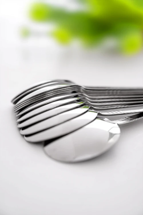 ملاعق معدنية بتصميم حلزوني من المقبض 12 حبة