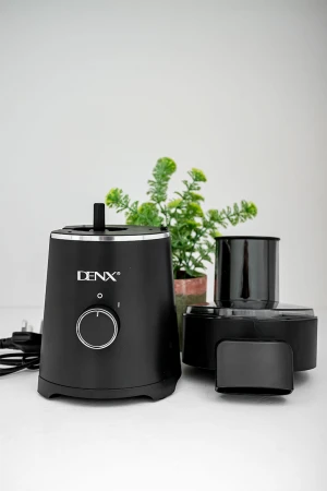 قطاعة خضار كهربائية من Denx لون أسود متعددة الوظائف بشفرات من الفولاذ المقاوم للصدأ بقوة 200 واط