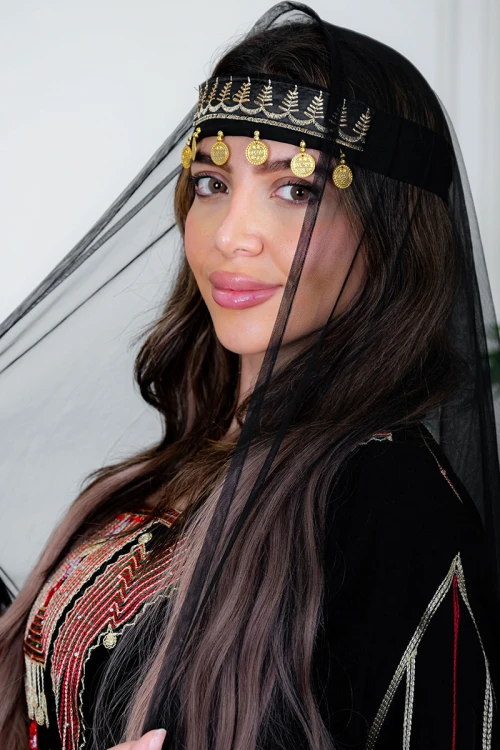 طرحة شيفون سادة لون أسود