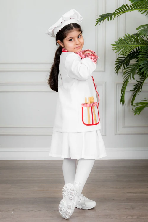 زي-تنكري-بمهنة-الطباخ-لون-أبيض-و-أحمر-بلوزة-بياقة-مطوية-