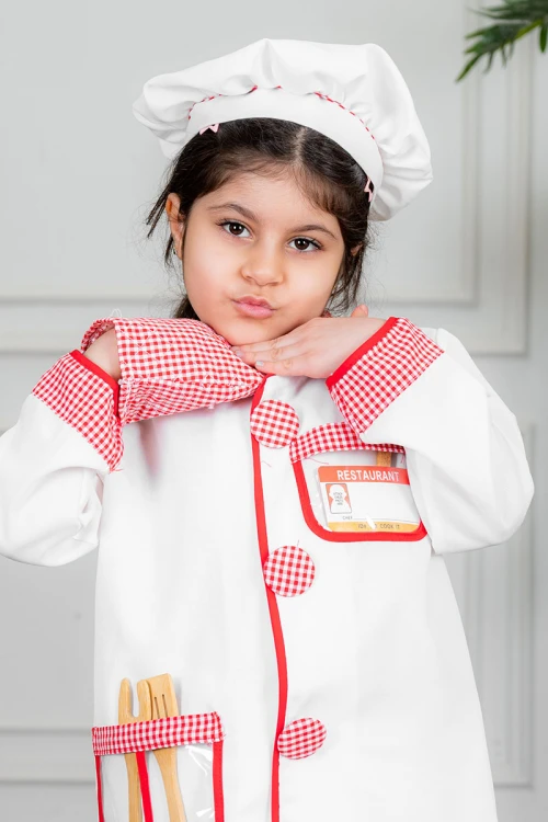 زي-تنكري-بمهنة-الطباخ-لون-أبيض-و-أحمر-بلوزة-بياقة-مطوية-