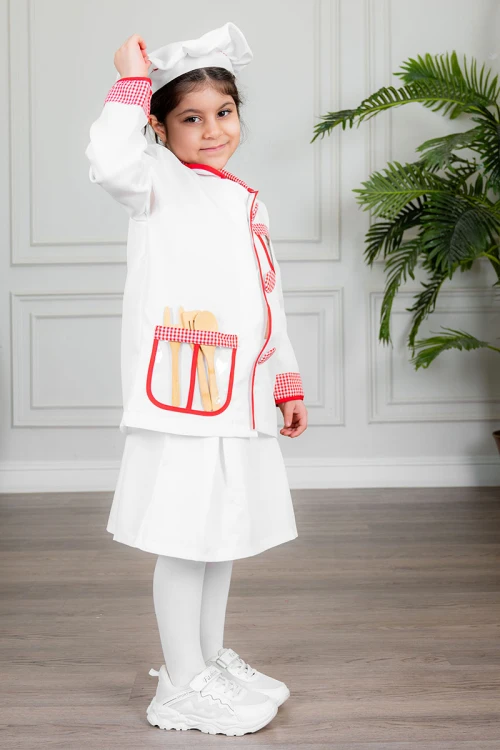 زي-تنكري-بمهنة-الطباخ-لون-أبيض-و-أحمر-بلوزة-بياقة-مطوية-