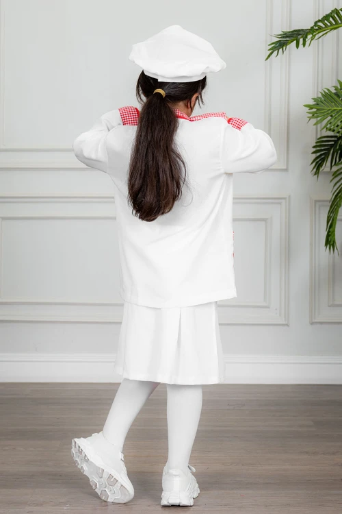 زي-تنكري-بمهنة-الطباخ-لون-أبيض-و-أحمر-بلوزة-بياقة-مطوية-