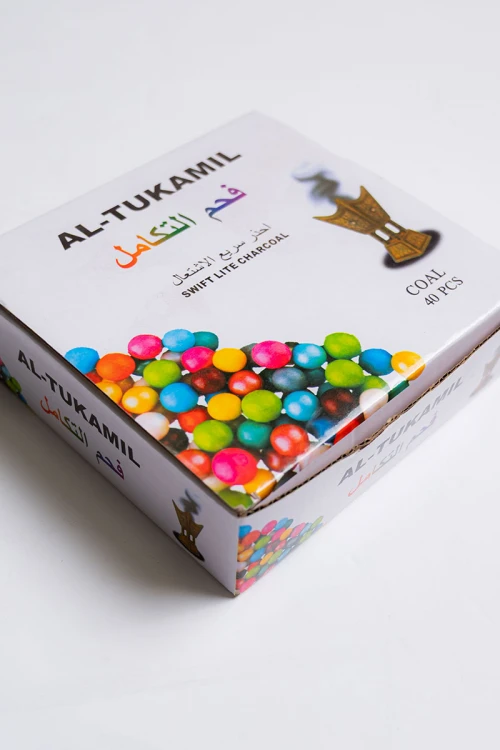 فحم المتكامل سريع الاشتعال بألوان متعددة على شكل دائرة 40 حبة