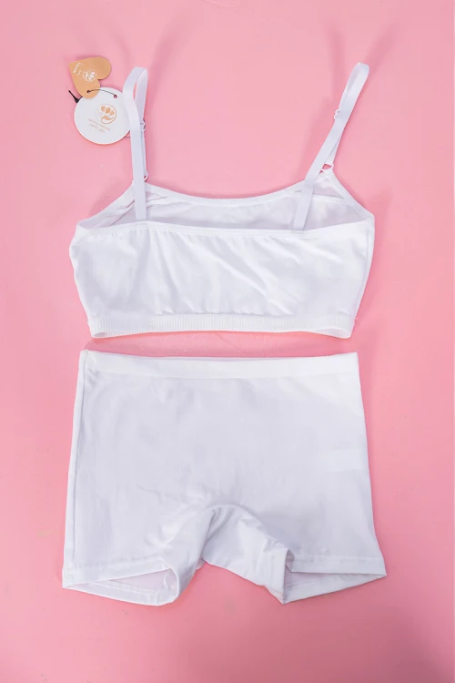 طقم داخلي قطعتين بناتي لون أبيض