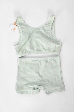 طقم داخلي قطعتين بناتي لون تفاحي