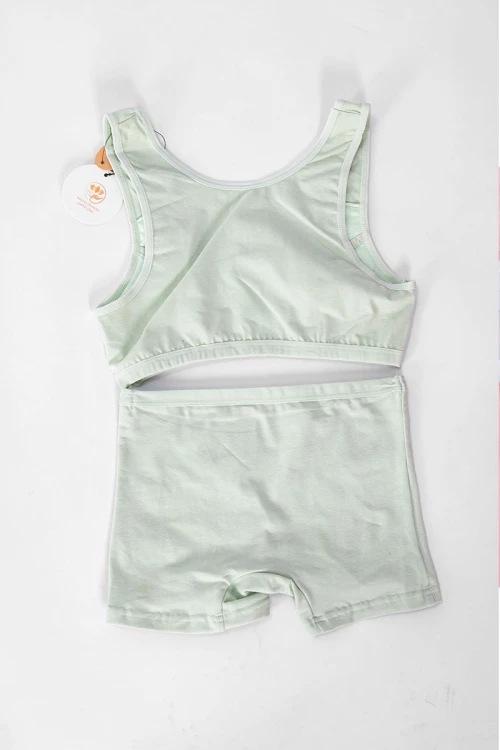 طقم داخلي قطعتين بناتي لون تفاحي