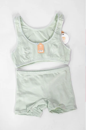 طقم داخلي قطعتين بناتي لون تفاحي