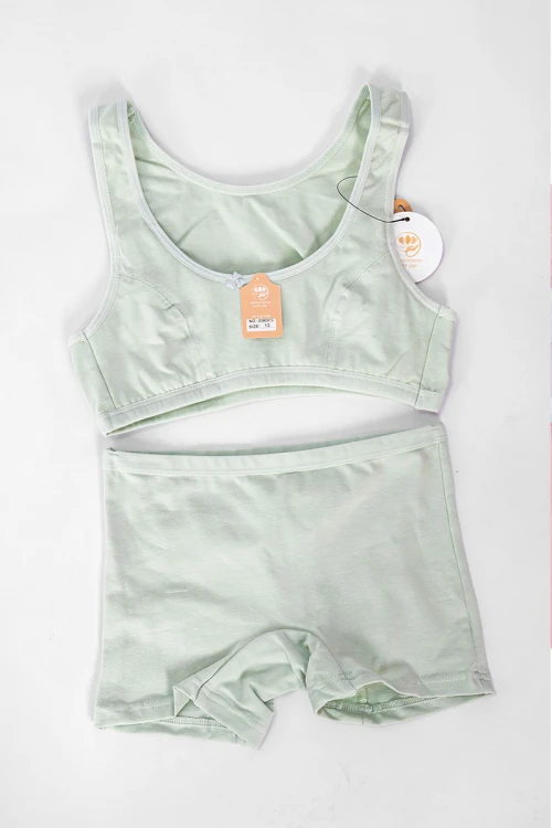 طقم داخلي قطعتين بناتي لون تفاحي