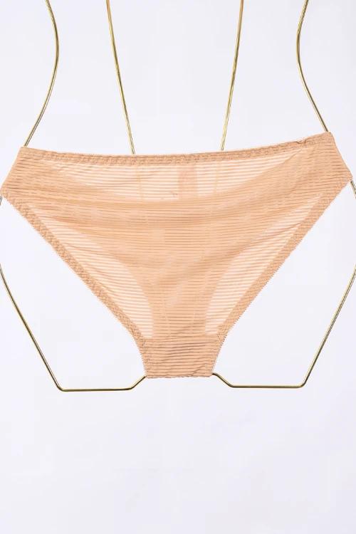 طقم صدرية قطعتين نسائي لون بيج بأحزمة قابلة للتعديل من الخلف