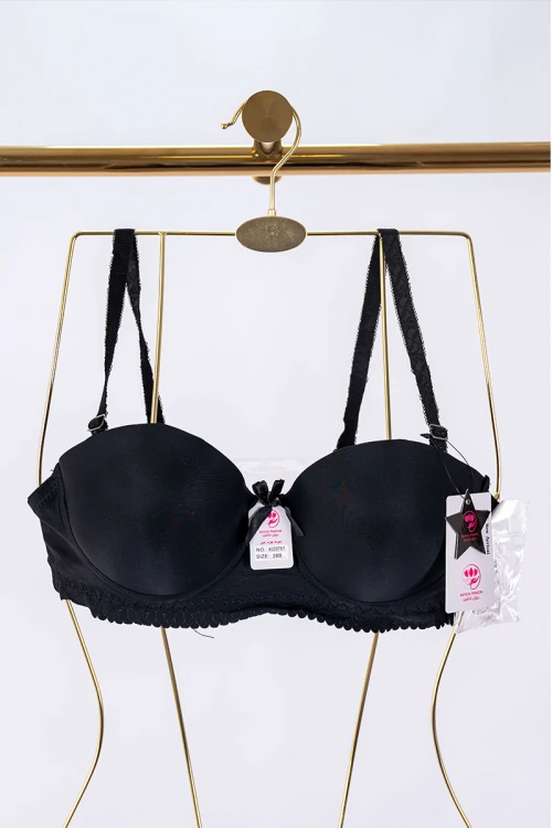 صدرية نسائي لون أسود بحزام شفاف من الخلف قابل للتعديل