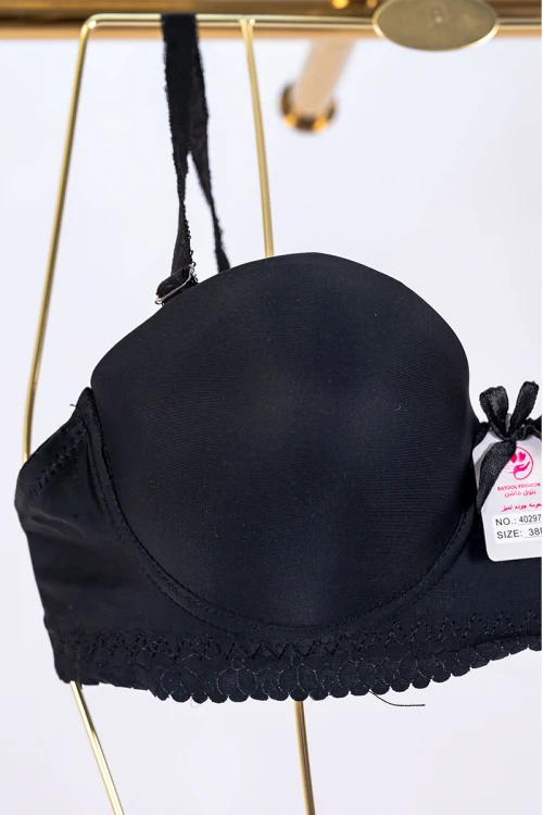 صدرية نسائي لون أسود بحزام شفاف من الخلف قابل للتعديل