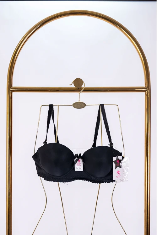 صدرية نسائي لون أسود بحزام شفاف من الخلف قابل للتعديل