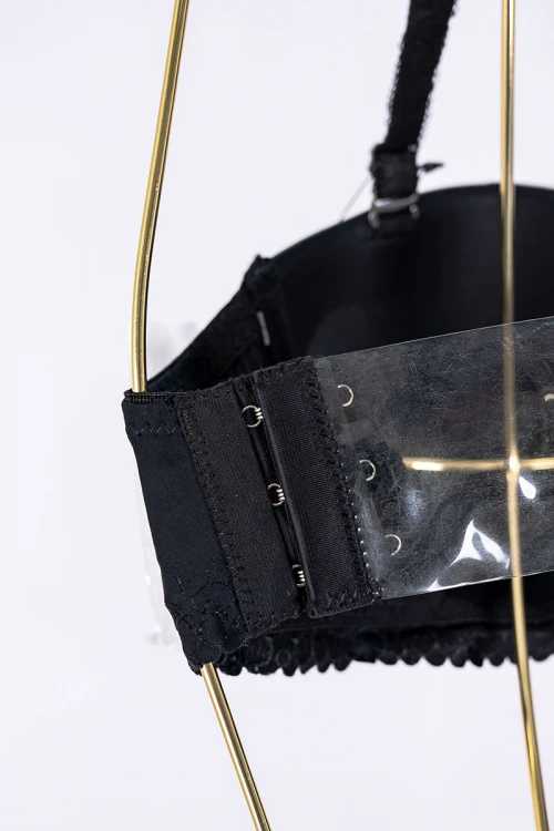 صدرية نسائي لون أسود بحزام شفاف من الخلف قابل للتعديل