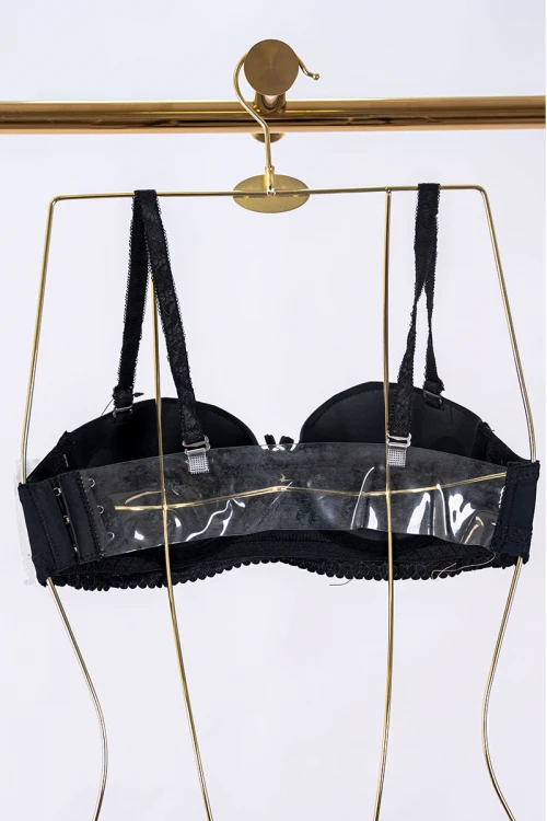 صدرية نسائي لون أسود بحزام شفاف من الخلف قابل للتعديل