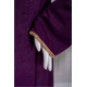 جلابية نسائية لون بنفسجي ياقة بقصة سبعة مزينة بكلفة مطرزة باللون الذهبي من الياقة و أطراف الأكمام