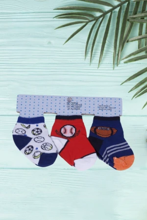 جوارب أطفال مواليد ملونة 3 أزواج  