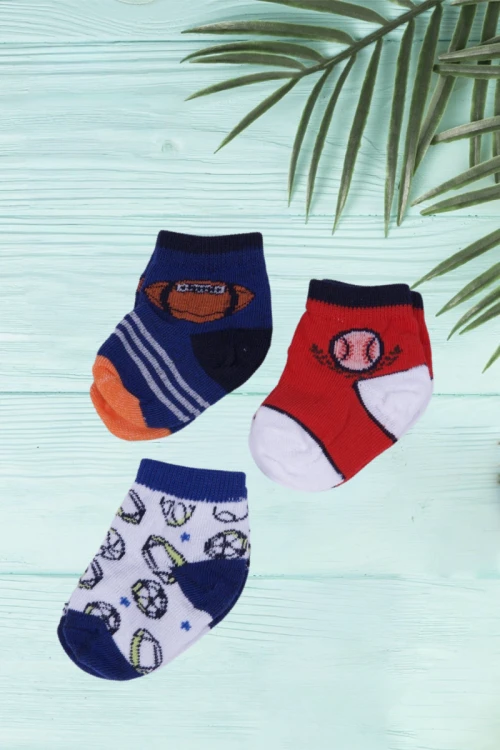 جوارب أطفال مواليد ملونة 3 أزواج