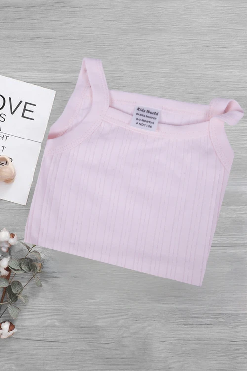 بربتوز مواليد لون وردي سادة  قطعة واحدة