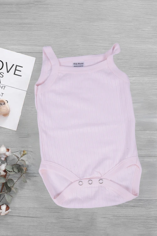 بربتوز مواليد لون وردي سادة  قطعة واحدة