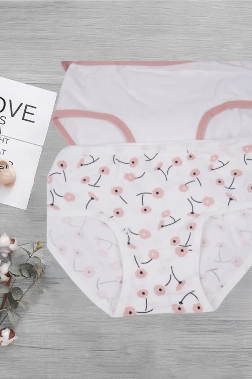 6 قطع سراويل داخلية متعددة الالوان سادة وبطبعات بخصر مطاطي