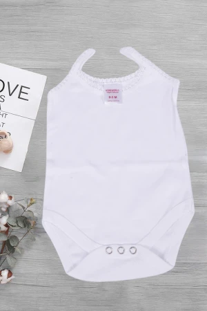 بربتوز مواليد لون أبيض سادة  قطعة واحدة