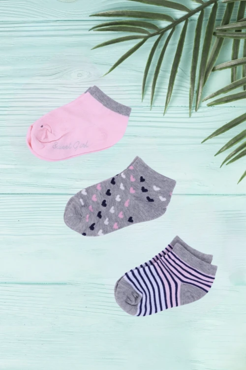 3 قطع جوارب بناتي أشكال متعددة